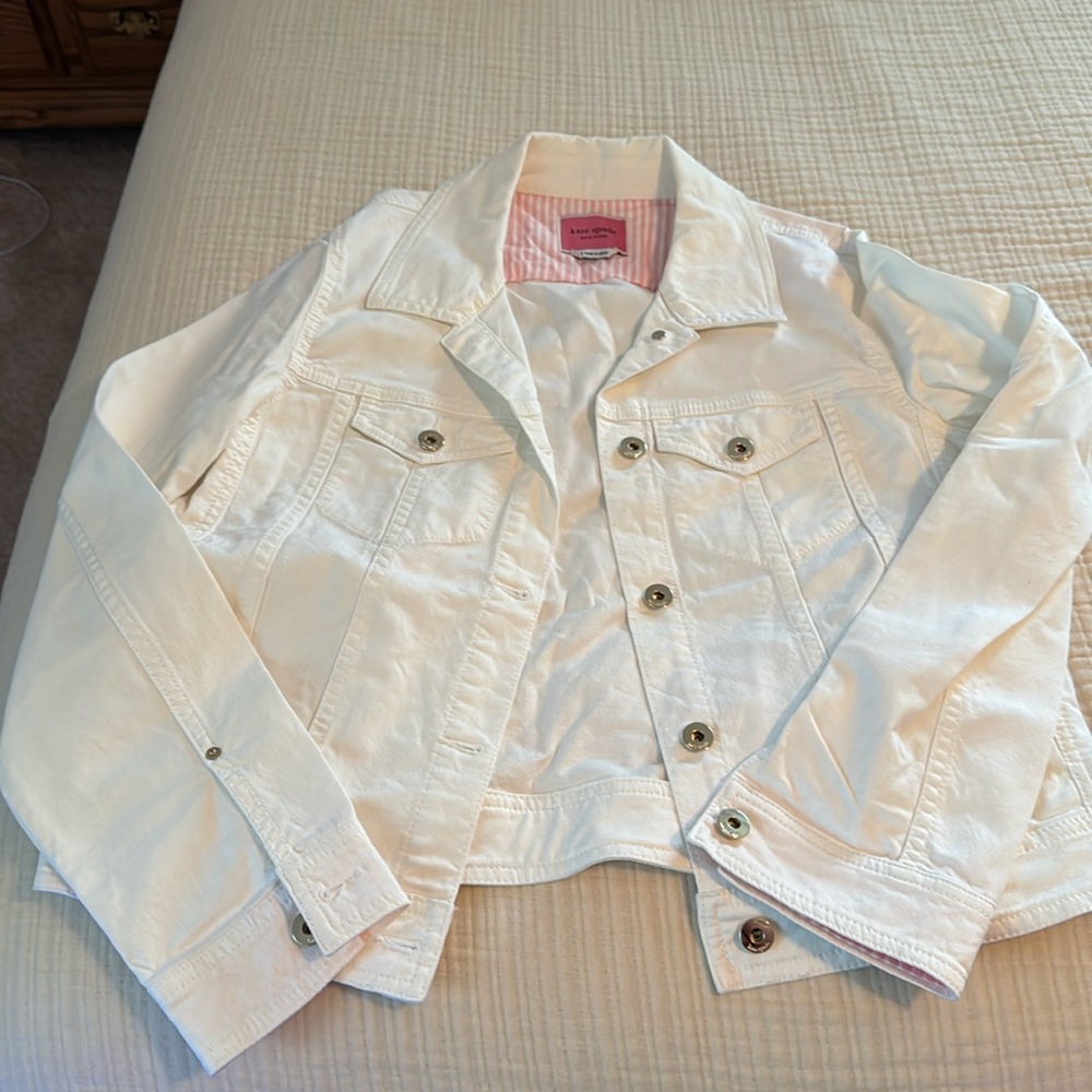 NWOT Kate Spade white denim jacket.
